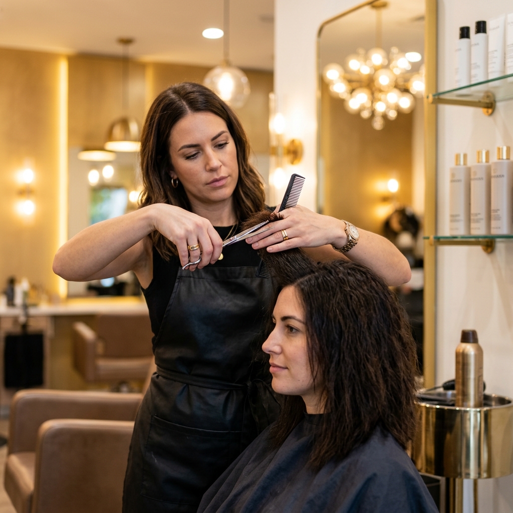 Hairstyling session